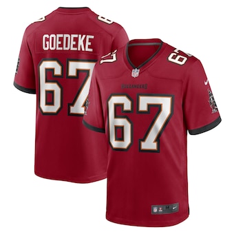 mens nike luke goedeke red tampa bay buccaneers game player 